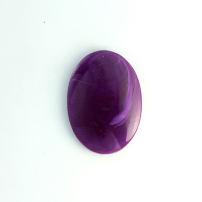 German Plastic Flat Back Buff Top Cabochon - Oval 25x18MM PURPLE MATRIX