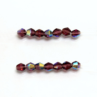 Czech Glass Fire Polished Bead - Bicone 04MM AMETHYST AB