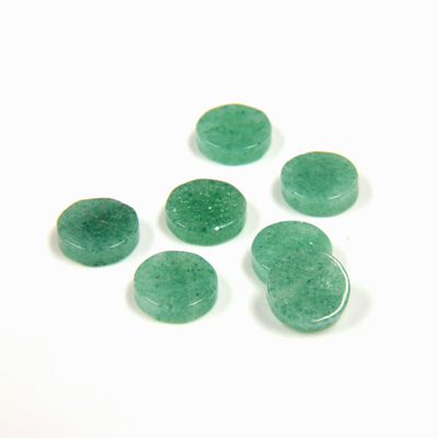 Gemstone Flat Back Flat Top Straight Side Stone - Round 07MM AVENTURINE-GREEN