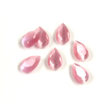 Fiber-Optic Flat Back Stone with Faceted Top and Table - Pear 10x6MM CAT'S EYE LT PINK