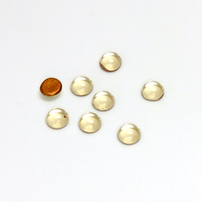 Glass Medium Dome Foiled Cabochon - Round 05MM JONQUIL