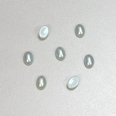 Glass Medium Dome Cabochon Pearl Spray Finish - Oval 07x5MM LT BLUE