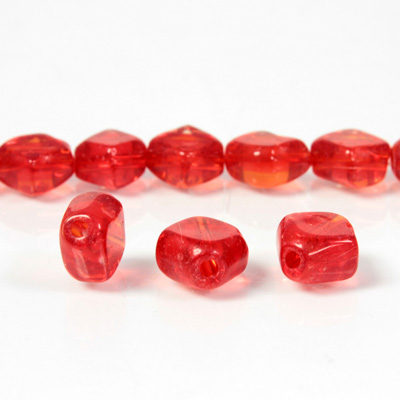 Glass Bead TablePolished - Diamond 08x8MM RUBY