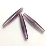 Plastic  Bead - Mixed Color Smooth Tapered Tube 30x5MM LIGHT AMEHYST SILK