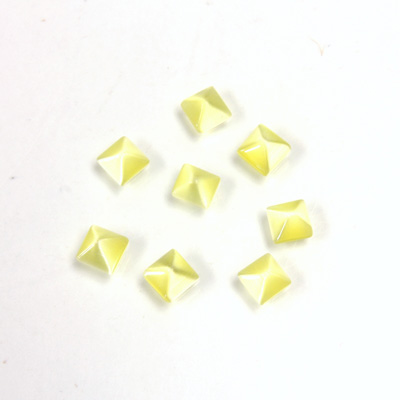 Fiber-Optic Cabochon - Pyramid Top 04x4MM CAT'S EYE YELLOW