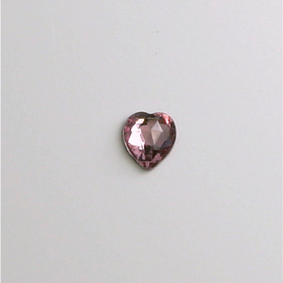 Glass Flat Back Foiled Rauten Rose - Heart 06x5MM LT AMETHYST