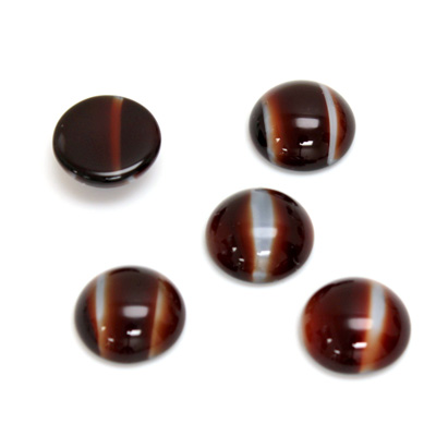 Glass Medium Dome Cabochon - Round 11MM TIGEREYE RED