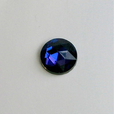 Glass Flat Back Foiled Rauten Rose - Round 12MM BERMUDA BLUE