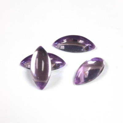 Plastic Flat Back Foiled Cabochon - Navette 18x8MM LT AMETHYST