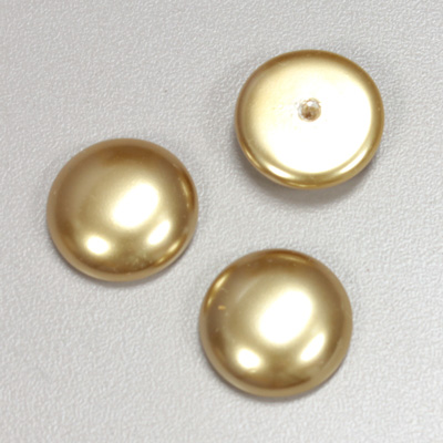 Glass Medium Dome Pearl Dipped Cabochon - Round 18MM GOLD