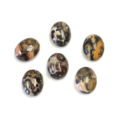 Gemstone Cabochon - Oval 10x8MM LEOPARD SKIN AGATE