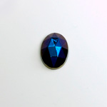 Glass Flat Back Rauten Rose - Oval 18x13MM IRIS BLUE