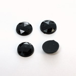 Plastic Flat Back Rauten Rose Rhinestone - Round 12MM JET