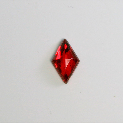 Glass Flat Back Foiled Rauten Rose - Diamond 16x10MM RUBY