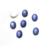 Glass Medium Dome Foiled Cabochon - Coated Oval 08x6MM MATTE VULCANO