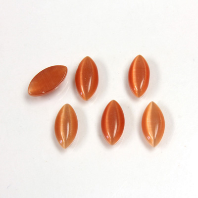 Fiber-Optic Cabochon - Navette 09.5x4.5MM CAT'S EYE COPPER