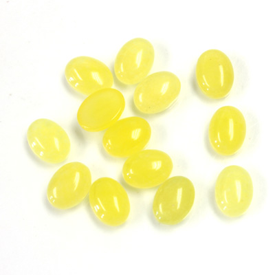 Gemstone Flat Back Cabochon - Oval 08x6MM QUARTZ DYED #08 YELLOW