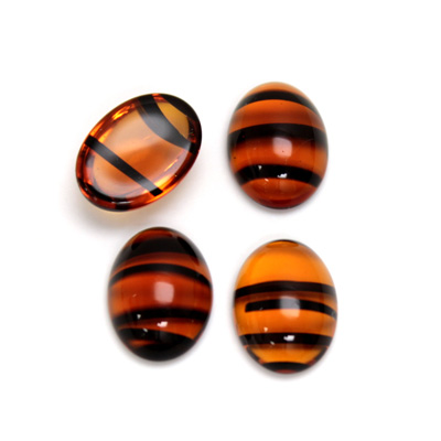 Glass Medium Dome Cabochon - Oval 14x10MM TORTOISE