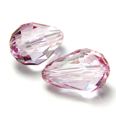 Preciosa Crystal Bead - Pear 15x10MM LT PINK