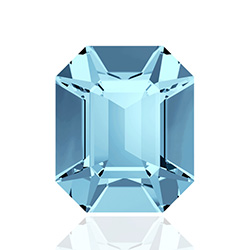 Swarovski Crystal Point Back Fancy Stone - Cushion Octagon 6x4MM AQUAMARINE