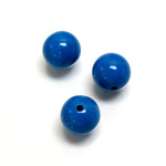 Plastic Bead - Opaque Color Smooth Round 12MM BRIGHT BLUE