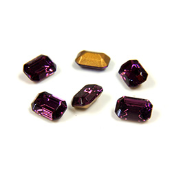 Swarovski Crystal Foiled Point Back Tin Table Cut (TTC) Fancy Stone - Cush Octagon 06x4MM AMETHYST