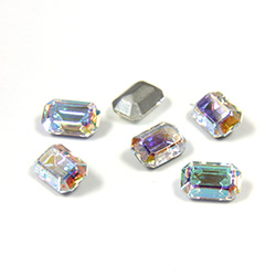 Swarovski Crystal Foiled Point Back Tin Table Cut (TTC) Fancy Stone - Cushion Octagon 06x4MM CRYSTAL AB