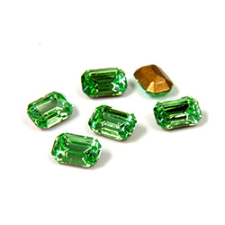 Swarovski Crystal Foiled Point Back Tin Table Cut (TTC) Fancy Stone - Cushion Octagon 06x4MM PERIDOT