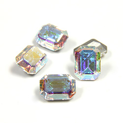 Swarovski Crystal Foiled Point Back Tin Table Cut (TTC) Fancy Stone - Cushion Octagon 08x6MM CRYSTAL AB