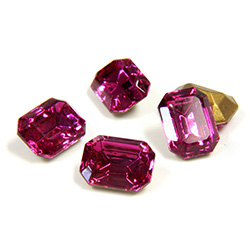 Swarovski Crystal Foiled Point Back Tin Table Cut (TTC) Fancy Stone - Cushion Octagon 08x6MM FUCHSIA