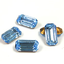 Swarovski Crystal Foiled Point Back Tin Table Cut (TTC) Fancy Stone - Cushion Octagon 10x5MM AQUAMARINE