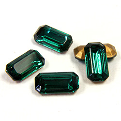 Swarovski Crystal Foiled Point Back Tin Table Cut (TTC) Fancy Stone - Cushion Octagon 10x5MM EMERALD