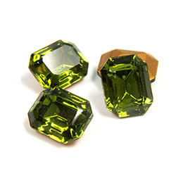 Swarovski Crystal Foiled Point Back Tin Table Cut (TTC) Fancy Stone - Cushion Octagon 10x8MM OLIVINE