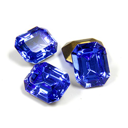 Swarovski Crystal Foiled Point Back Tin Table Cut (TTC) Fancy Stone - Cushion Octagon 10x8MM SAPPHIRE