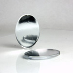 Plastic Flat Back Foiled Mirror - Oval 25x18MM CRYSTAL