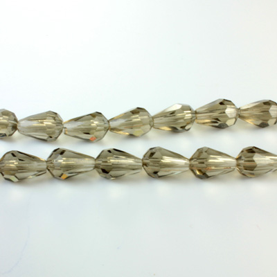 Chinese Cut Crystal Bead - Pear 09x5MM BLACK DIAMOND