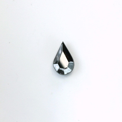 Glass Point Back Tin Table Cut (TTC) Stone - Pear 06x3.6MM HEMATITE