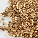 Czech Glass Seed Bead - 2 Cut Hex 10/0 SOFT GOLD 01710