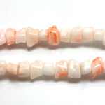 Plastic  Bead - Mixed Color Irregular Nugget 10x6MM WHITE CORAL