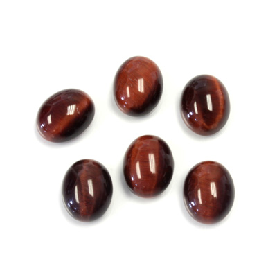 Gemstone Cabochon - Oval 10x8MM TIGEREYE RED