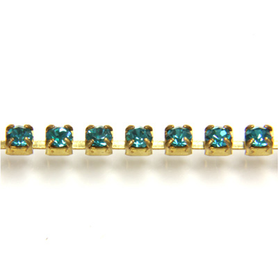 Preciosa Crystal Rhinestone Cup Chain - PP14 (SS6.5)  BLUE ZIRCON-RAW