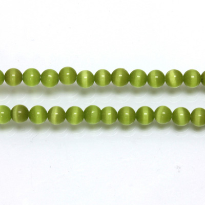 Fiber-Optic Synthetic Bead - Cat's Eye Smooth Round 04MM CAT'S EYE OLIVE