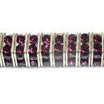 Czech Rhinestone Rondelle - Square 08MM AMETHYST-SILVER