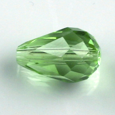 Chinese Cut Crystal Bead - Pear 14x10MM MINT GREEN