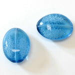 Plastic Bead - Perrier Effect Smooth Fancy Oval 23x17MM PERRIER BLUE