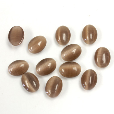 Fiber-Optic Cabochon - Oval 07.5X5.5MM CAT'S EYE BROWN