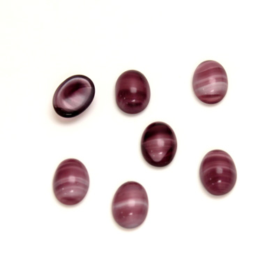 Glass Medium Dome Cabochon - Oval 08x6MM PORPHYR AMETHYST