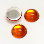 Plastic Flat Back Foiled Cabochon - Round 15MM TOPAZ