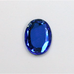 Glass Flat Back Rose Cut Faceted Foiled Stone - Oval 18x13MM SAPPHIRE