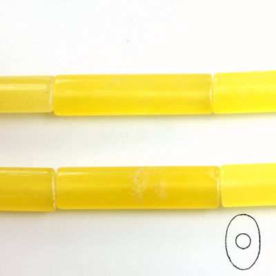 Gemstone Bead - Oval Cylinder 30x8MM Dyed QUARTZ Col. 08 YELLOW